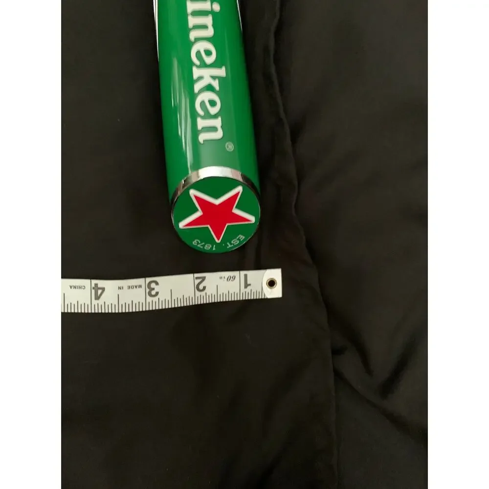 Heineken Beer Tap Handle Green Chrome Red Star Holland 10.5 in Distressed